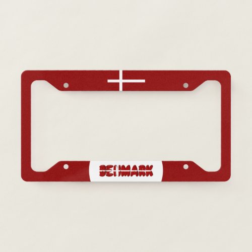 Danish flag license plate frame