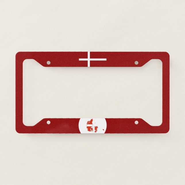 Danish flag license plate frame (Front)