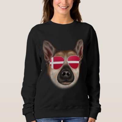 Danish Flag Norwegian Buhund Dog Denmark Pocket Sweatshirt
