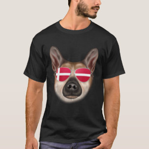 Danish Flag Norwegian Buhund Dog Denmark Pocket T-Shirt