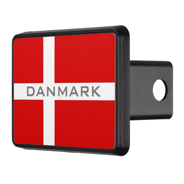 Danish flag of Denmark car trailer hitch cover (Left)