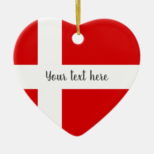 Danish flag of Denmark Christmas tree ornament (Front)