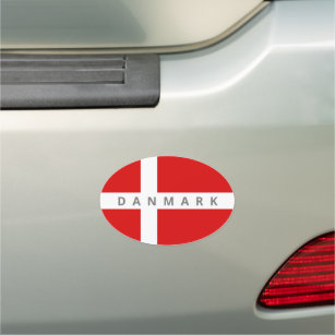 Denmark DK Danish Flag Car Bumper Sticker Decal Oval