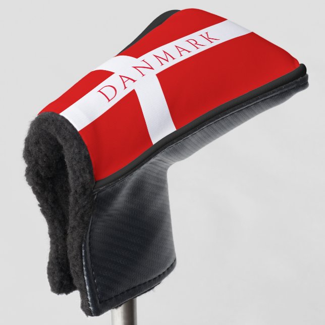 Danish flag of Denmark custom golf head cover (3/4 Front)