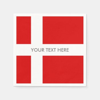 Danish Flag Of Denmark Custom Party Napkins by iprint at Zazzle