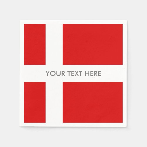 Danish flag of Denmark custom party napkins