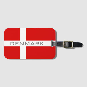 Danish flag of Denmark custom travel luggage Tag