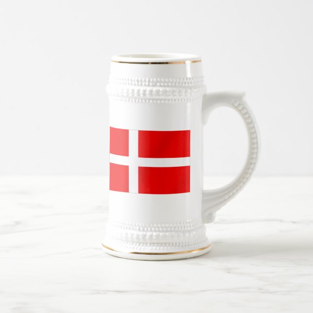 Danish flag of Denmark gifts for Danes Beer Stein (Right)