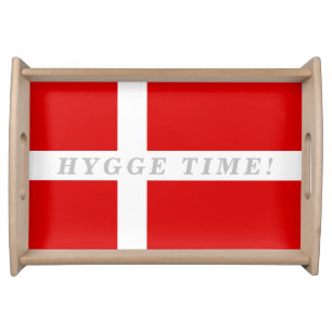 Danish flag of Denmark Hygge Time custom Serving Tray
