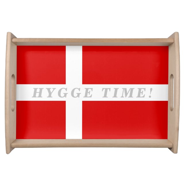 Danish flag of Denmark Hygge Time custom Serving Tray (Front)