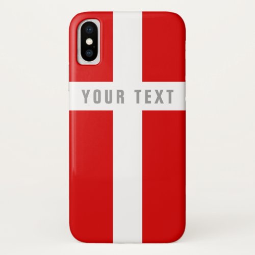 Danish flag of Denmark personalized iPhone X Case