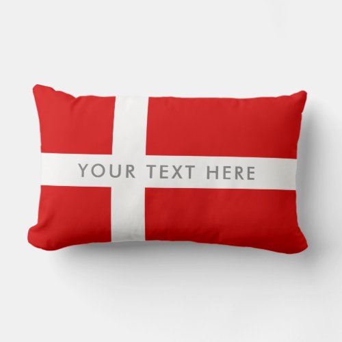 Danish flag of Denmark red lumbar throw pillow