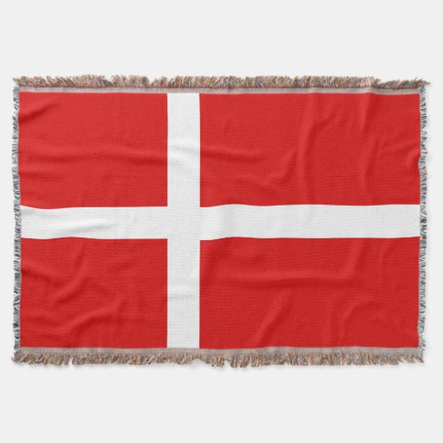 Danish flag of Denmark woven throw blanket