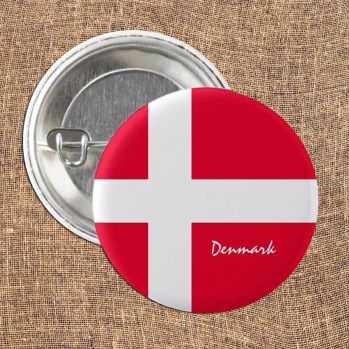 Danish Flag patriotic  Denmark fashion  sports Button