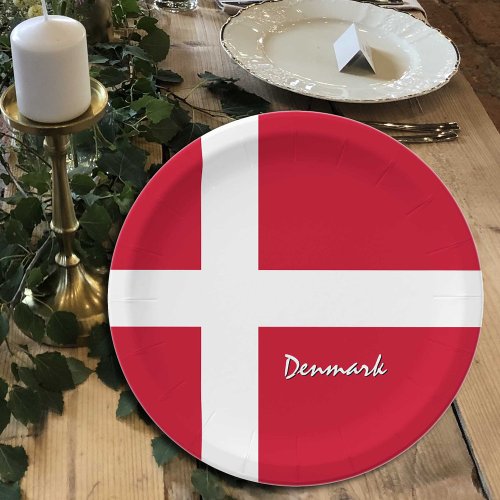 Danish Flag plates party sports Denmark Paper Plates