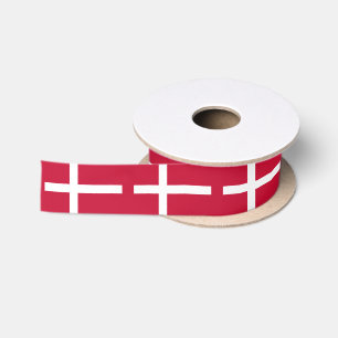 Danish Flag Ribbon, patriotic Denmark Satin Ribbon