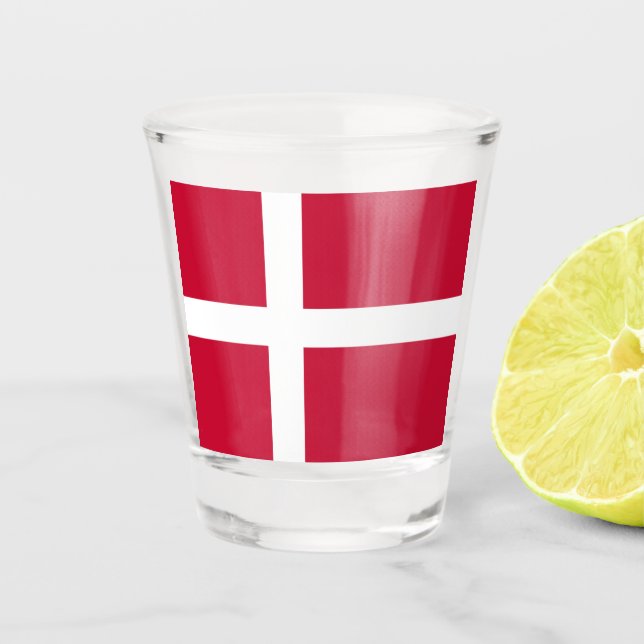 Danish Flag Shot Glass (Front)