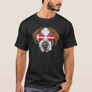Danish Flag St Bernard Dog Denmark Pocket T-Shirt