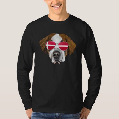 Danish Flag St Bernard Dog Denmark Pocket T-Shirt
