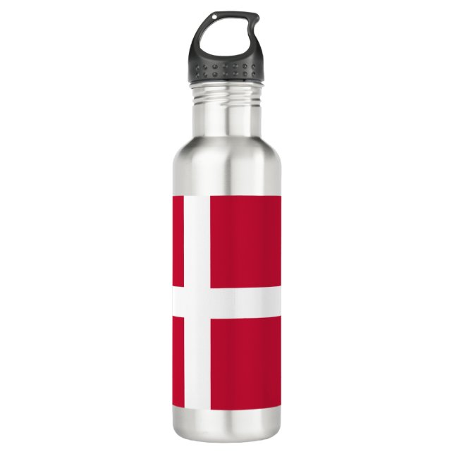 Danish Flag Stainless Steel Water Bottle (Front)