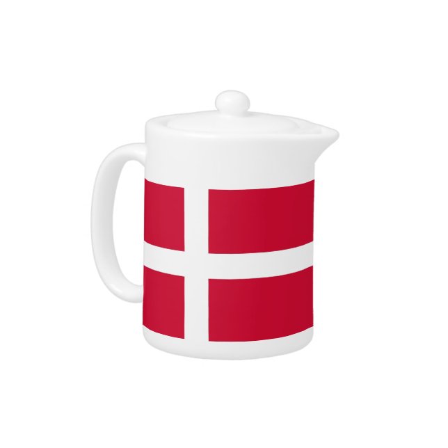 Danish Flag Teapot (Left)