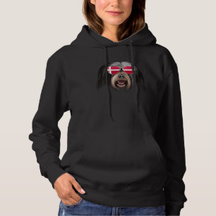 Danish Flag Tibetan Terrier Dog Denmark Pocket Hoodie