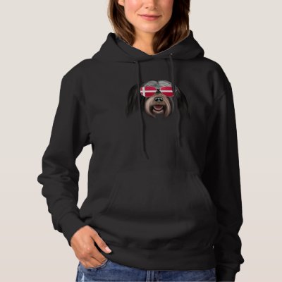 Danish Flag Tibetan Terrier Dog Denmark Pocket Hoodie