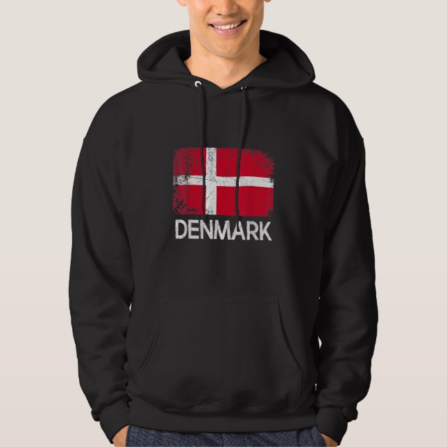 Danish Flag Vintage Hoodie (Front)
