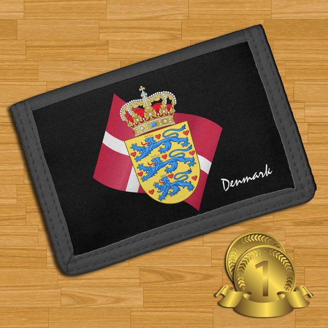 Danish flag wallets, emblem, Denmark fashion Trifold Wallet (Creator Uploaded)