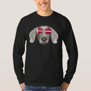 Danish Flag Weimaraner Dog Denmark Pocket T-Shirt