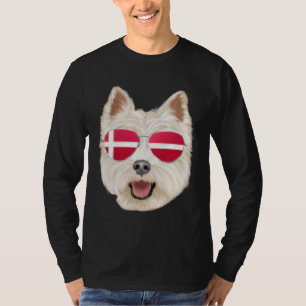 Danish Flag West Highland White Terrier Dog Denmar T-Shirt