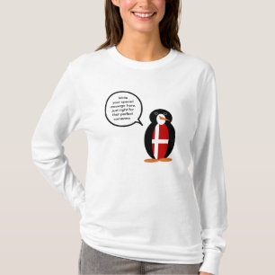Danish Flag Wildlife Penguin Personalized Gift T-Shirt