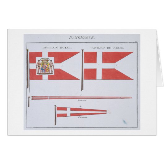 Danish Flags, from a French book of Flags, c.1819 (Front Horizontal)