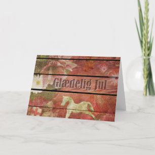 Danish Glædelig Jul on Wooden Christmas Board Holiday Card