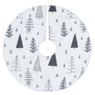 Danish Hygee blue Christmas tree accessory Brushed Polyester Tree Skirt