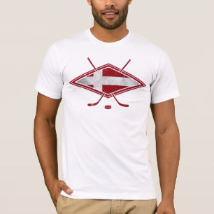 Danish Ice Hockey Flag With Back Print T-Shirt