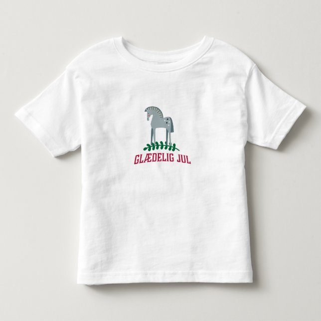 Danish Merry Christmas Dala Horse  Toddler T-shirt (Front)