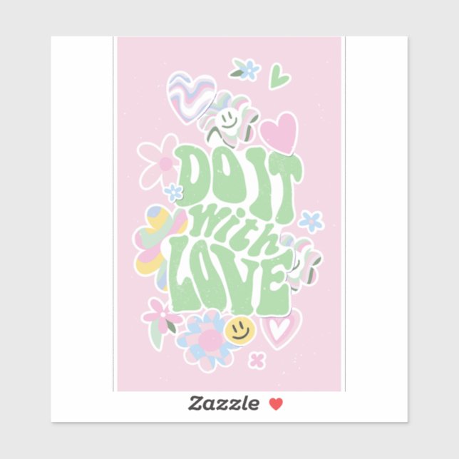 DANISH PASTEL RETRO DO IT WITH LOVE STICKER (Sheet)