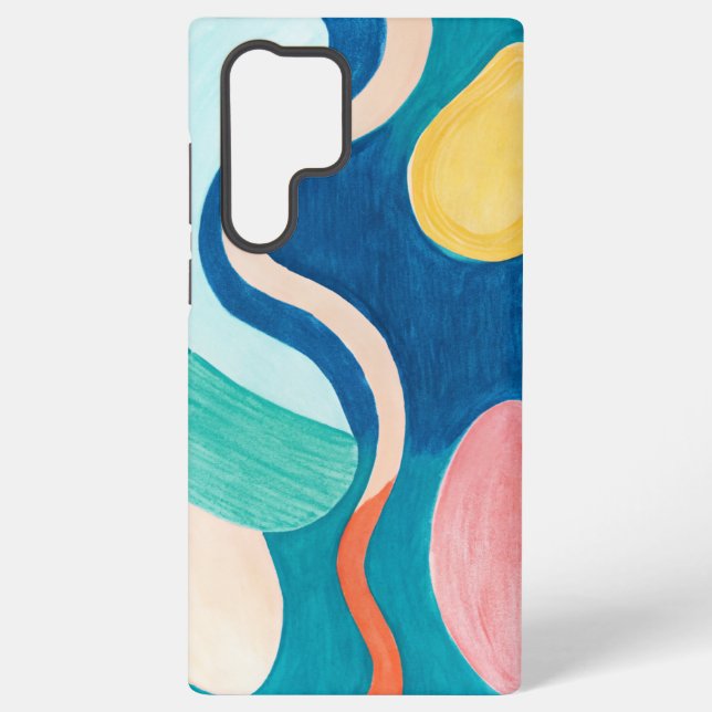 Danish Pastels Grip Line Art Curves Samsung Galaxy Case (Back)