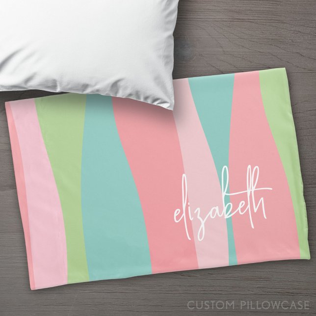 Danish Pastels Line Art Curves - Huge Signature Pillow Case (Custom Pillowcase)
