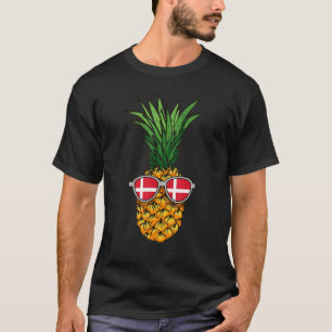Danish Pineapple Denmark Flag Sunglasses Summer Ti T-Shirt