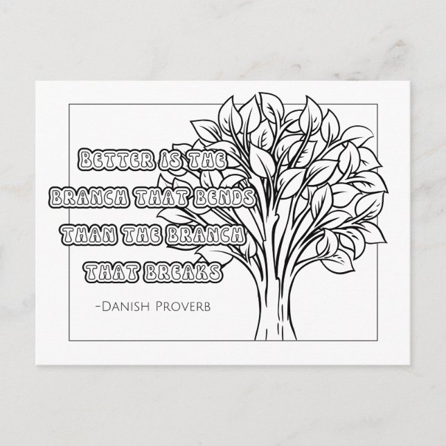 Danish Proverb Coloring Postcard (Front)