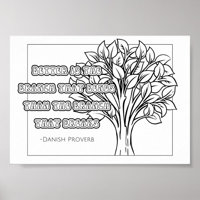 Danish Proverb Coloring Poster (Front)