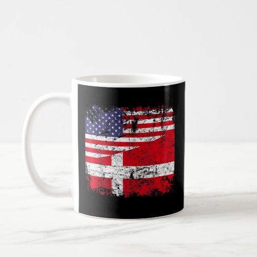 Danish Roots Half American Flag Denmark    Coffee Mug