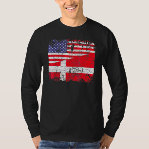 Danish Roots Half American Flag Denmark Patriotic T-Shirt