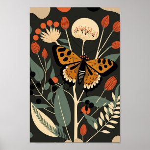 Danish Scandinavian Scandi Butterfly Art Print
