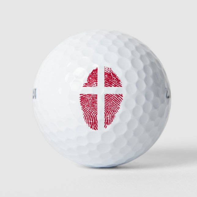 Danish touch fingerprint flag golf balls (Front)
