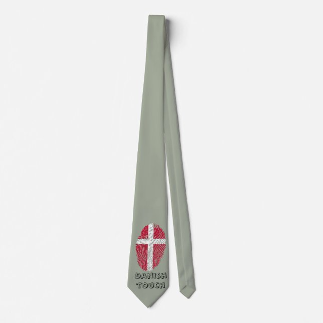 Danish touch fingerprint flag neck tie (Front)