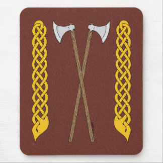 Danish/Viking Axes Crossed with Plaitwork Mouse Pad