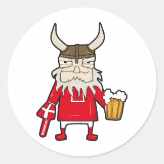Danish Viking Fan Classic Round Sticker